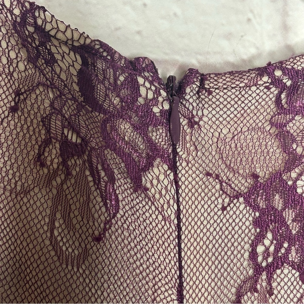 NWT L’ATISTE By Amy Purple Lace and Ruffle Mermaid Gown - Picture 8 of 15